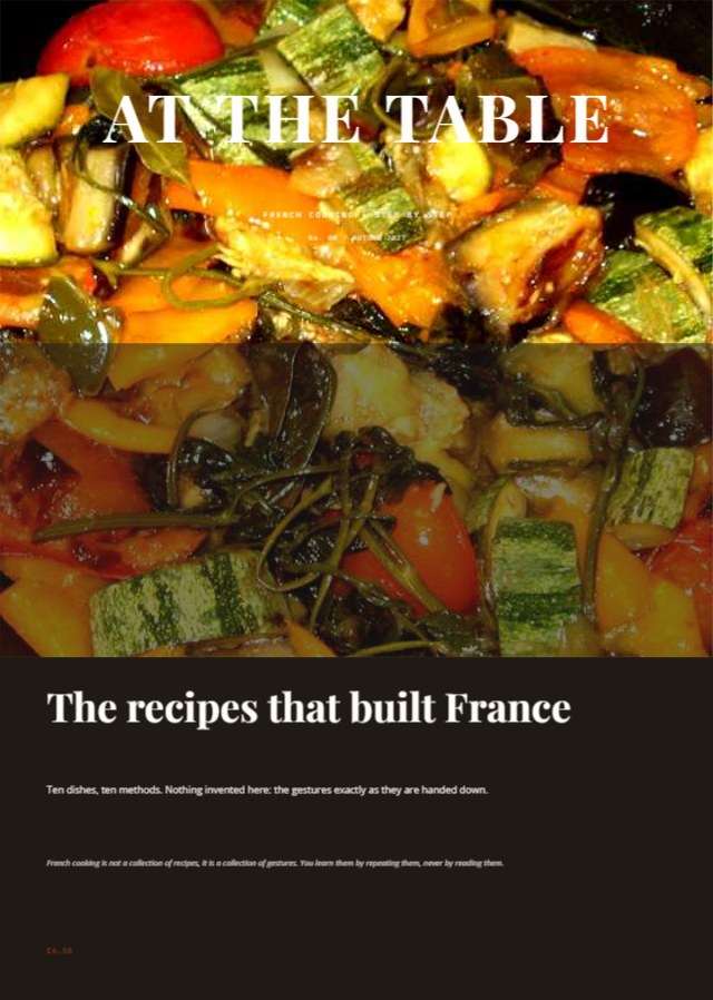 At the Table — French Cooking — 210×297mm · 12 p.