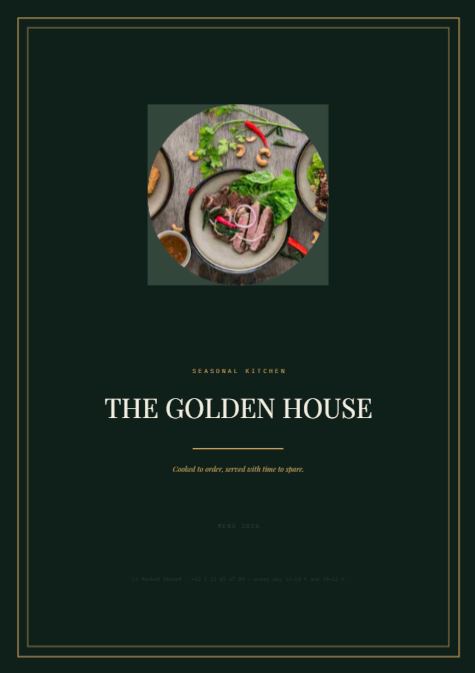 Restaurant Menu — 210×297mm · 4 p.