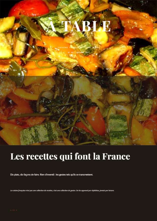 À Table — Cuisine française — 210×297mm · 12 p.