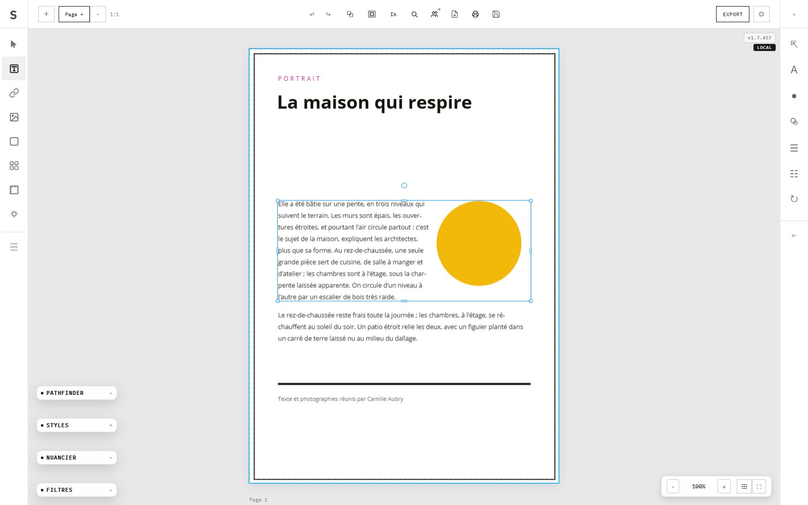 Habillage du texte autour d'une forme